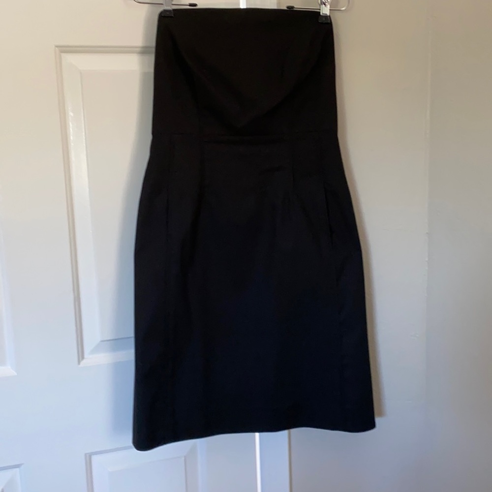 Vince Black Cotton Strapless Dress Size 6